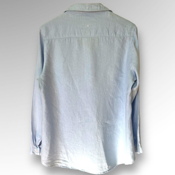 Malvin Hamburg Germany I Love Linen Printed Blouse Top Button Up Shirt Size L. - Picture 2 of 7